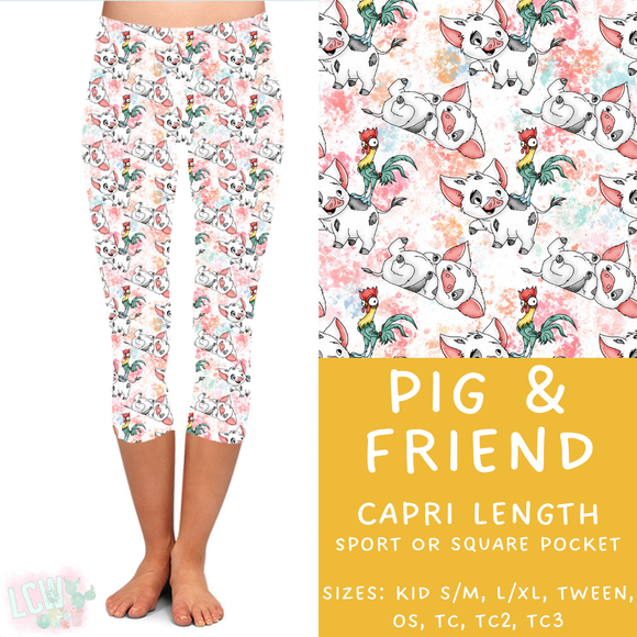 Ready to Ship - Pig & Friend Capri Length Leggings - OS & TC Square Pocket & TC Sport Pocket
