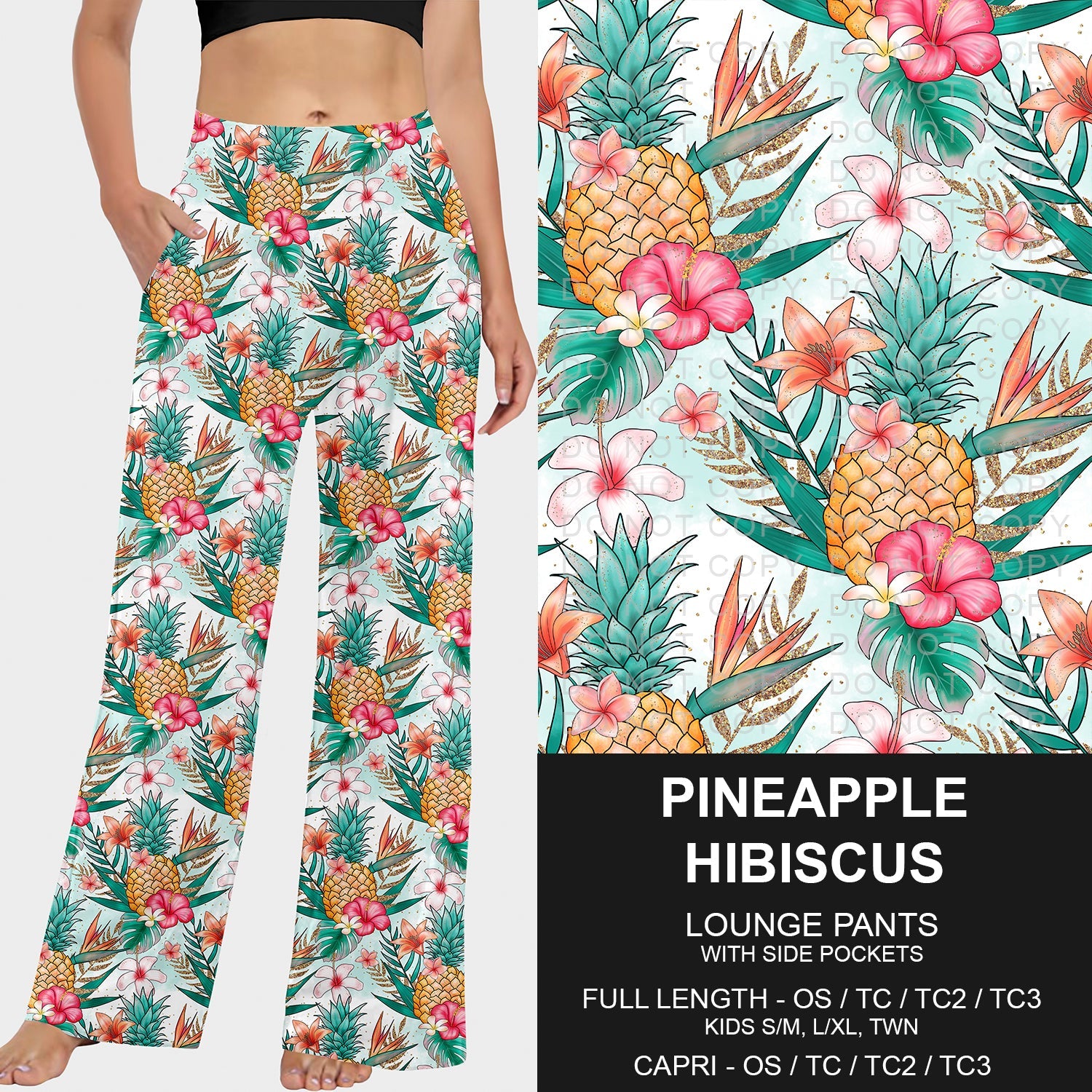 B228 - Preorder Pineapple Hibiscus Lounge Pants (Closes 5/11. ETA: late July)