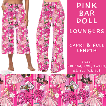 Batch #247 - Cool Characters 6 - Closes 12/2 - ETA late Jan - Pink Bar Doll Capri and Full Length Loungers