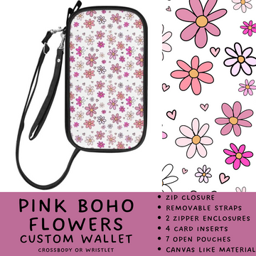 Batch #245 - The Crossbody Wallet - Closes 11/29 - ETA mid Jan - Pink Boho Flowers Crossbody Wallet