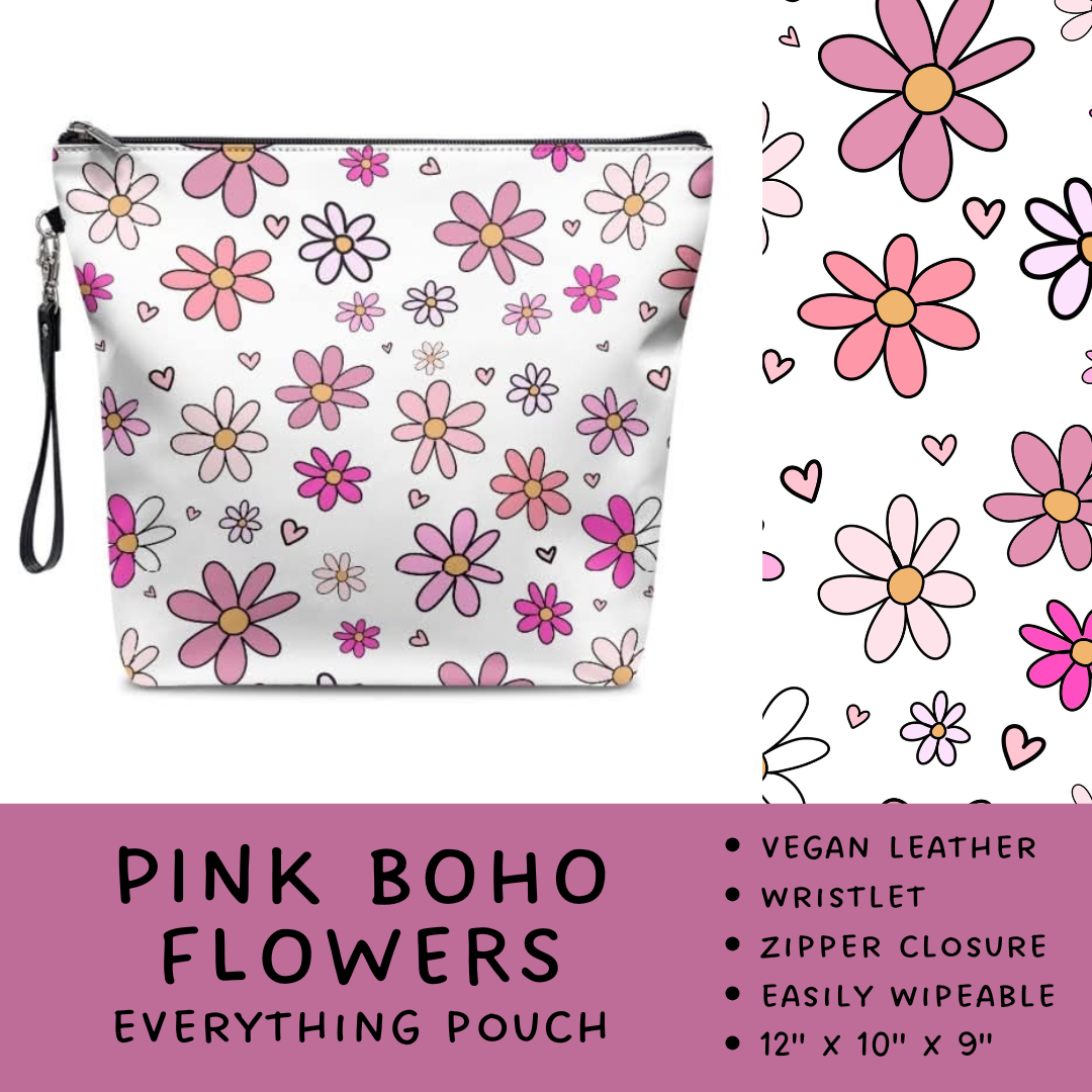 Batch #246 - The Everything Pouch - Closes 11/29 - ETA mid Jan - Pink Boho Flowers Everything Pouch