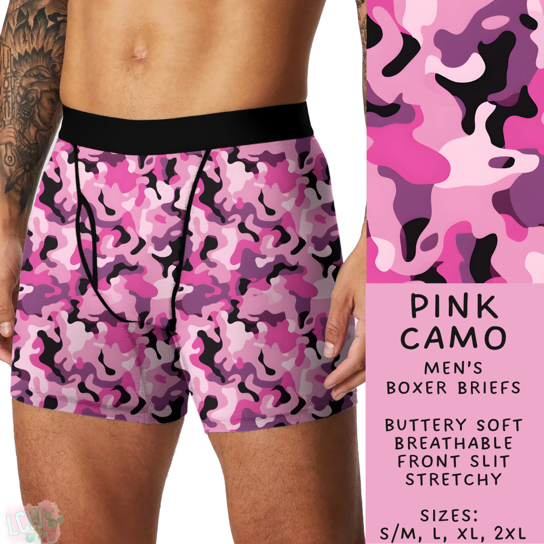 Batch #244 - Comfortable Underwear 2 - Closes 11/27 - ETA mid/late Jan - Pink Camo Men's Boxer Briefs