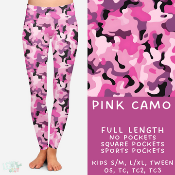 Batch #303 - Camo Colors - Closing 3/13, ETA mid May - Pink Camo Leggings