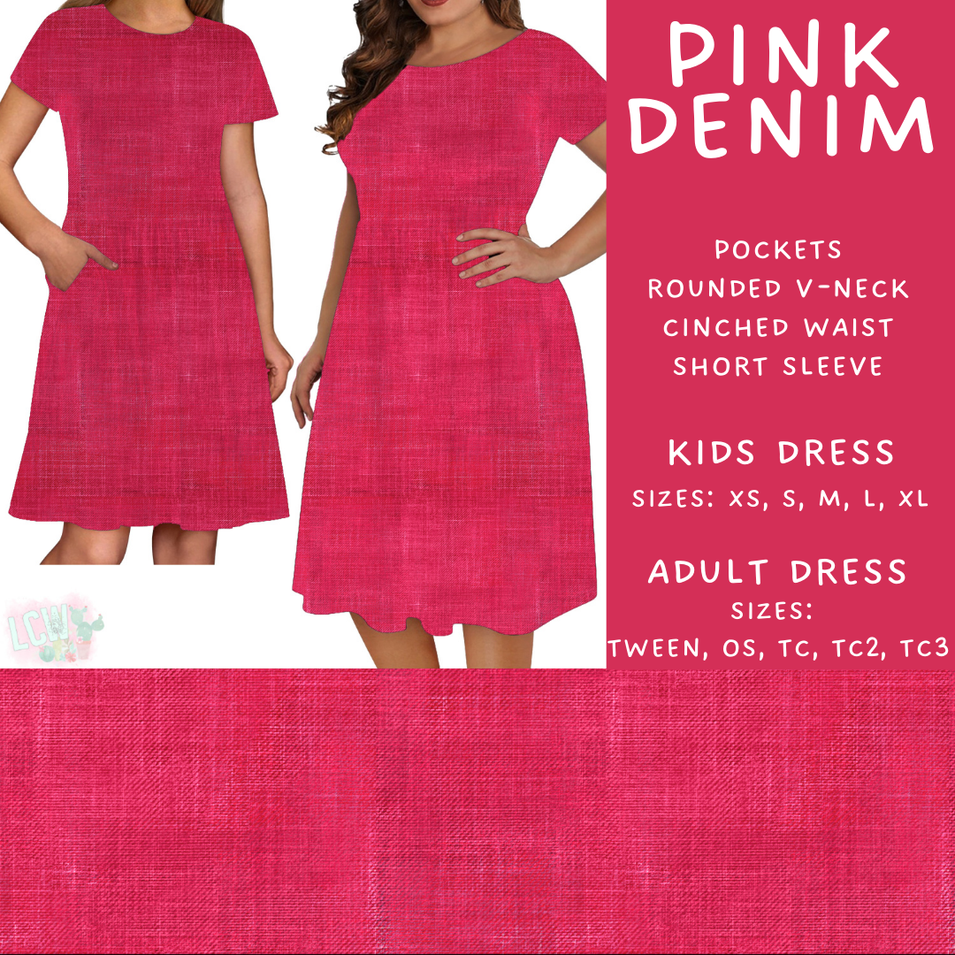 Batch #481 - Colorful Denim - Closes 1/26 - ETA late March - Pink Denim Adult & Kids Dresses