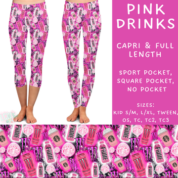 Batch #209 - Fun Run 5 - Closes 10/2 - ETA mid Nov - Pink Drinks Full and Capri Length Leggings