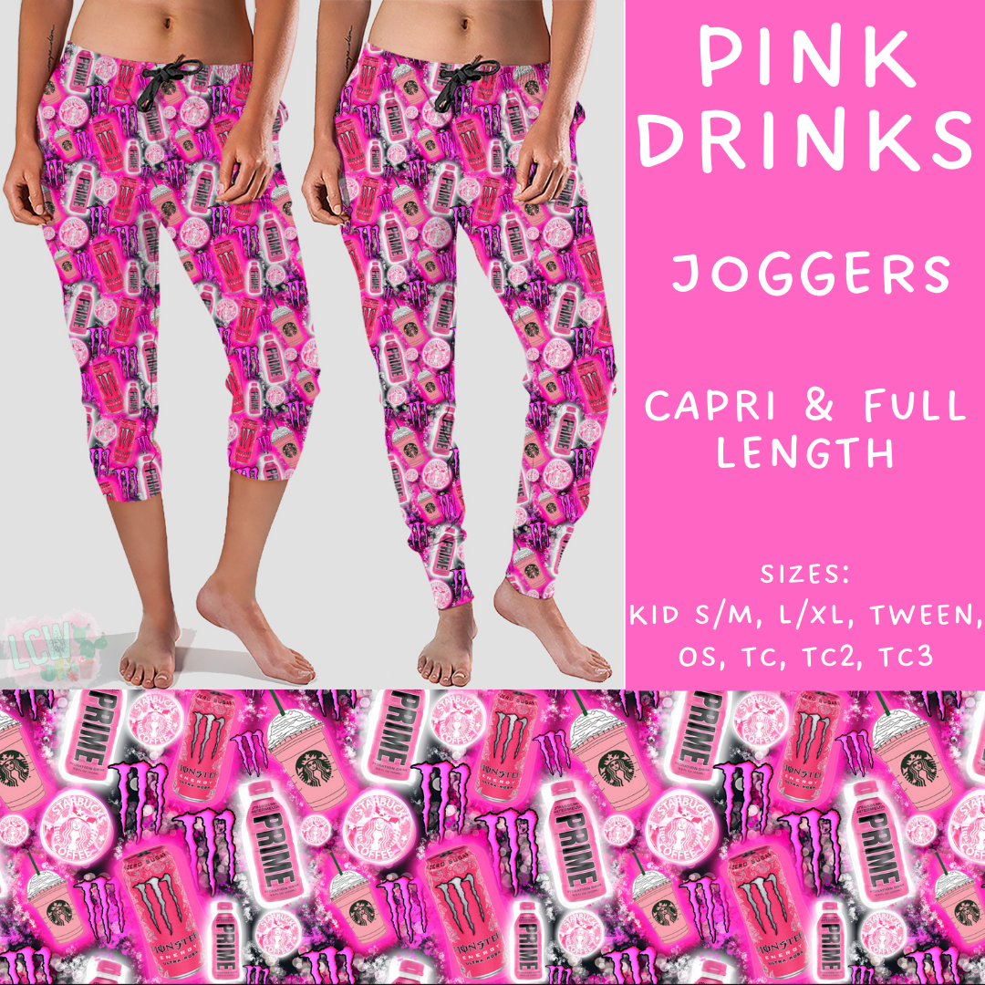 Batch #209 - Fun Run 5 - Closes 10/2 - ETA mid Nov - Pink Drinks Full and Capri Length Joggers