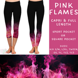 Ready To Ship - Pink Flames Full Length Leggings