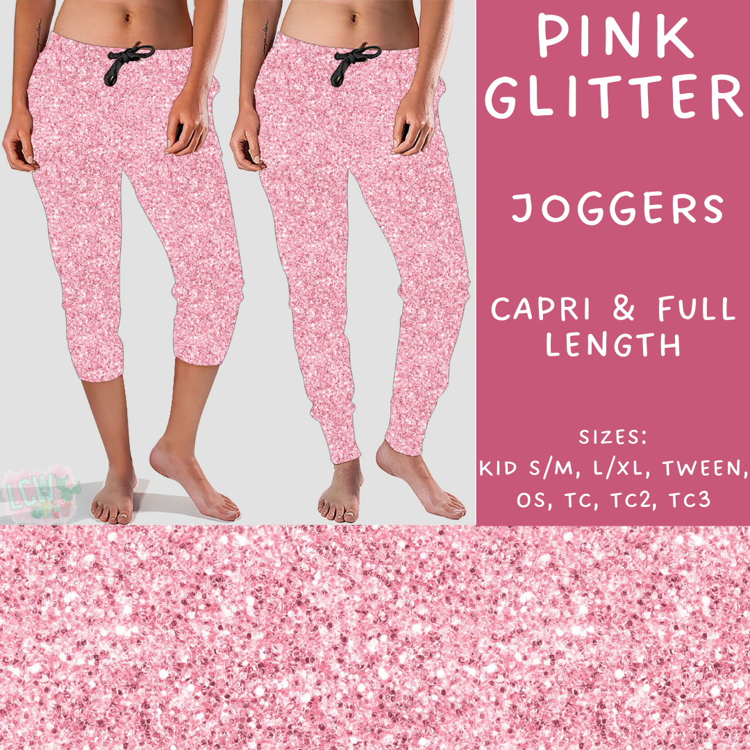 Batch #223 - Black Friday - Closes 10/18 - ETA mid Nov - Pink Glitter Full and Capri Length Joggers