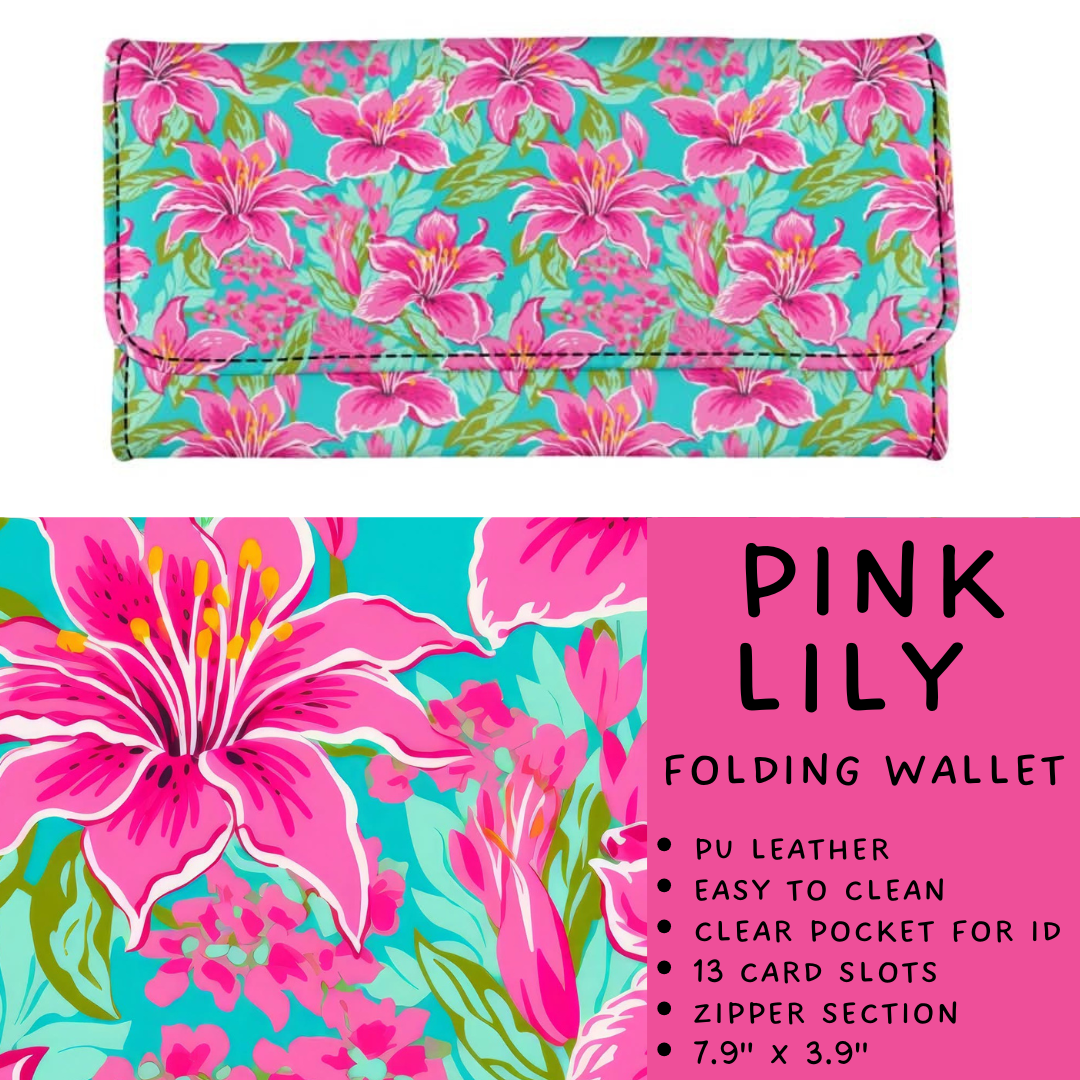 Batch #265 - Card Holders & Foldable Wallets - Closes 1/1 - ETA mid Feb - Pink Lily Foldable Wallet