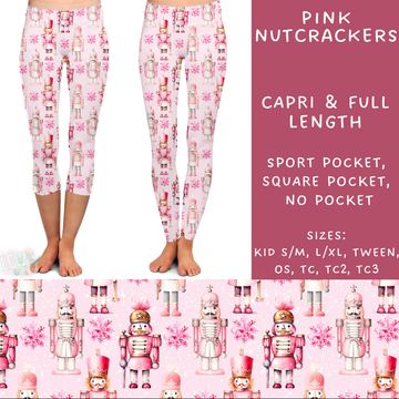 Batch #231 - Tis The Season - Closes 10/31 - ETA early/mid Dec - Pink Nutcrackers Full and Capri Length Leggings