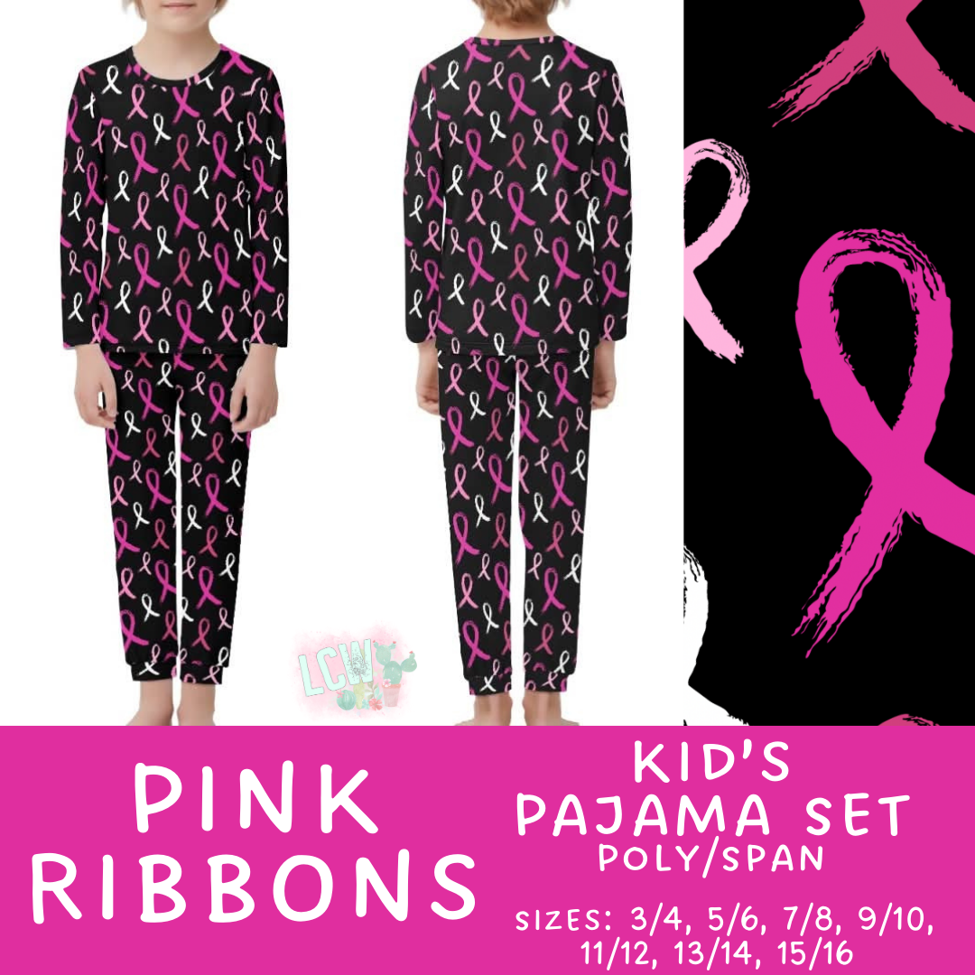 Batch #344 - Family Pajama Party - Closes 5/23 - ETA late July - Pink Ribbons Kid's Pajama Sets