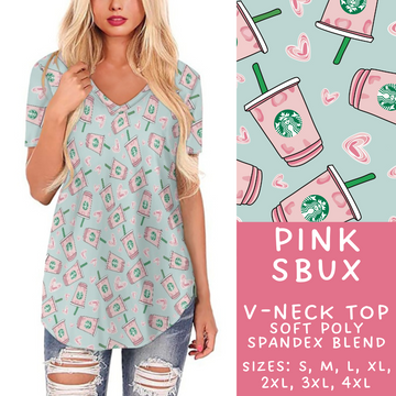 Batch #274 - Fun Run 7 - Closes 1/22 - ETA late March - Pink Sbux V-Neck Tee