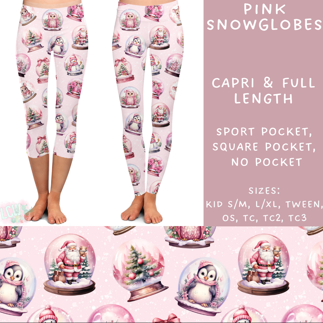 Batch #231 - Tis The Season - Closes 10/31 - ETA early/mid Dec - Pink Snow Globes Full and Capri Length Leggings