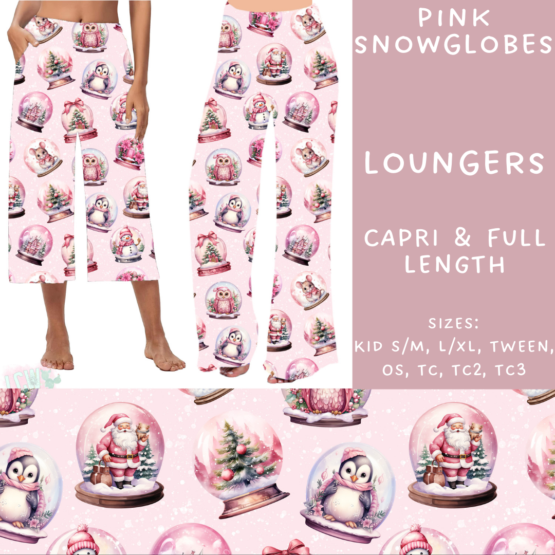 Batch #231 - Tis The Season - Closes 10/31 - ETA early/mid Dec - Pink Snow Globes Capri and Full Length Loungers