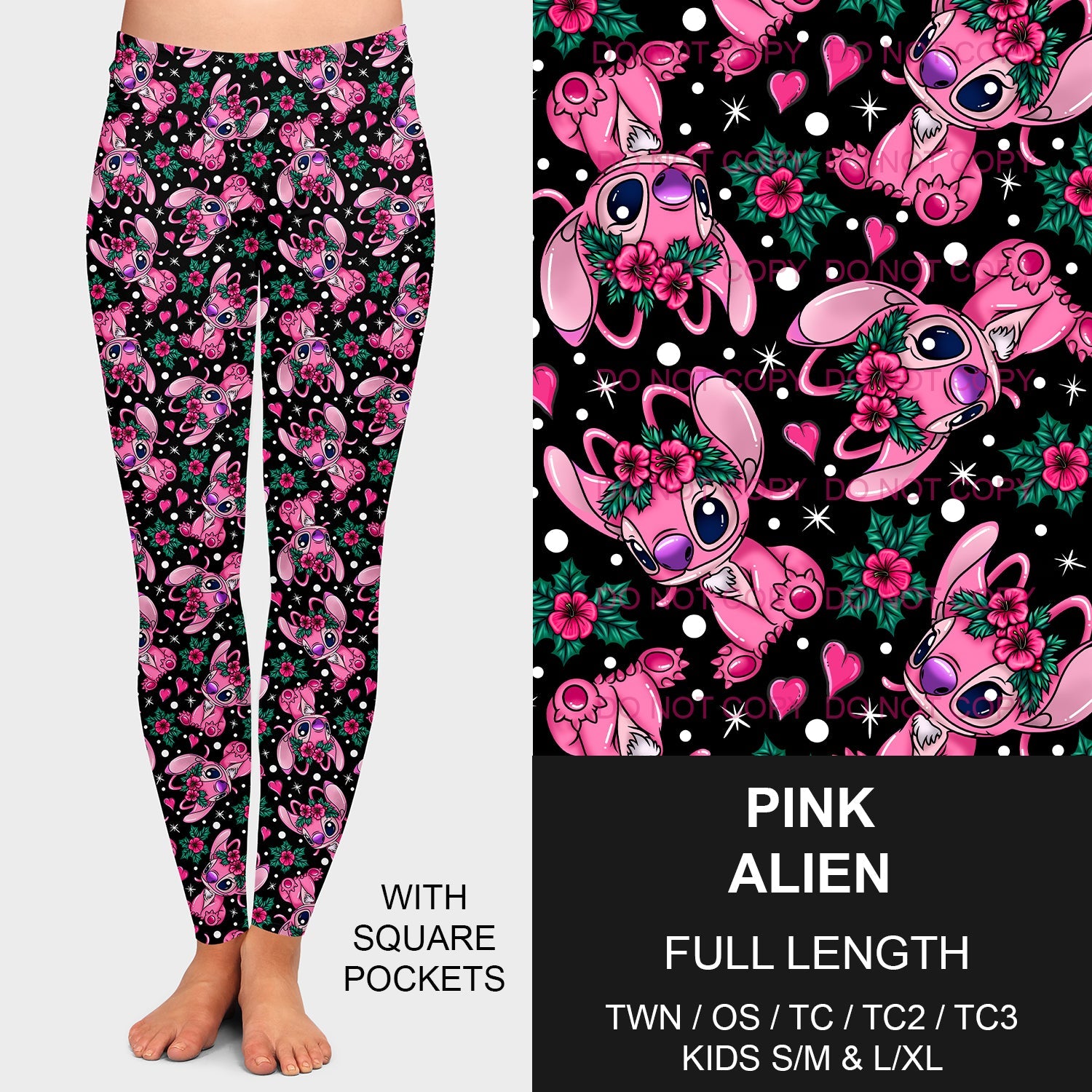 B197 - Preorder Pink Alien Leggings w/ Pockets (Closes 12/01. ETA late Jan.)