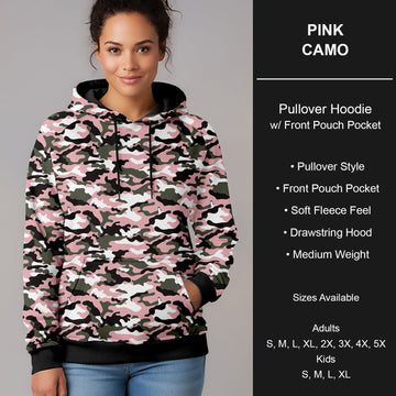 B266 - Preorder Pink Camo Pullover Hoodie (Closes 12/17. ETA late Feb.)