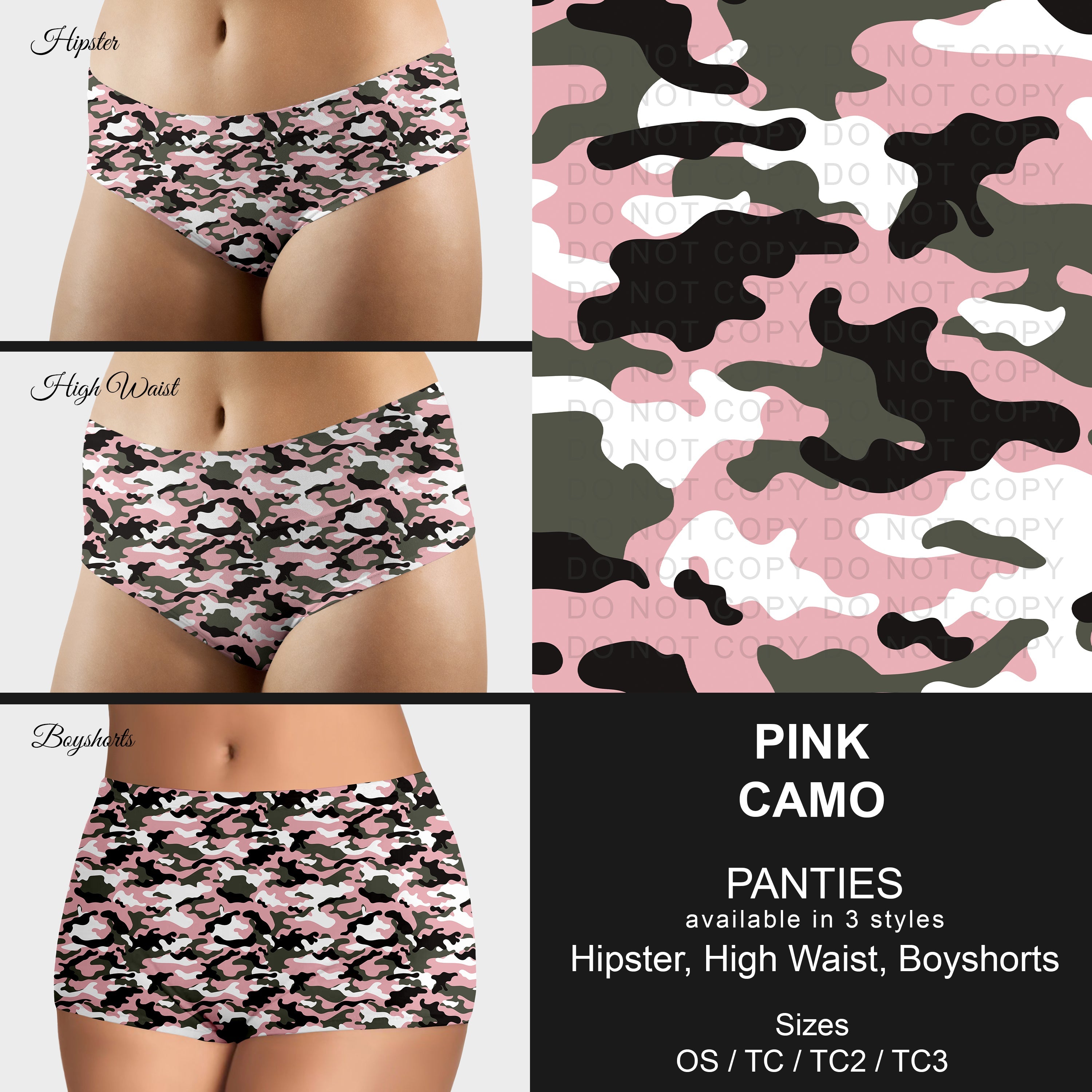 B306 - Preorder Pink Camo Panties (Closes 8/07. ETA mid October)