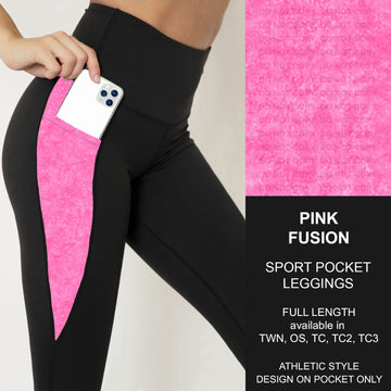 B216 - Preorder Pink Fusion Sport Pocket Leggings (Closes 3/09. ETA: late May)