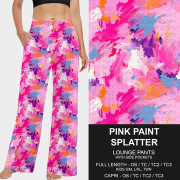 B228 - Preorder Pink Paint Splatter Lounge Pants (Closes 5/11. ETA: late July)