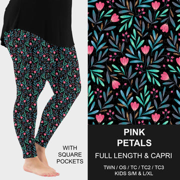 B317 - Preorder Pink Petals Leggings w/ Pockets (Closes 10/18. ETA: late Dec.)