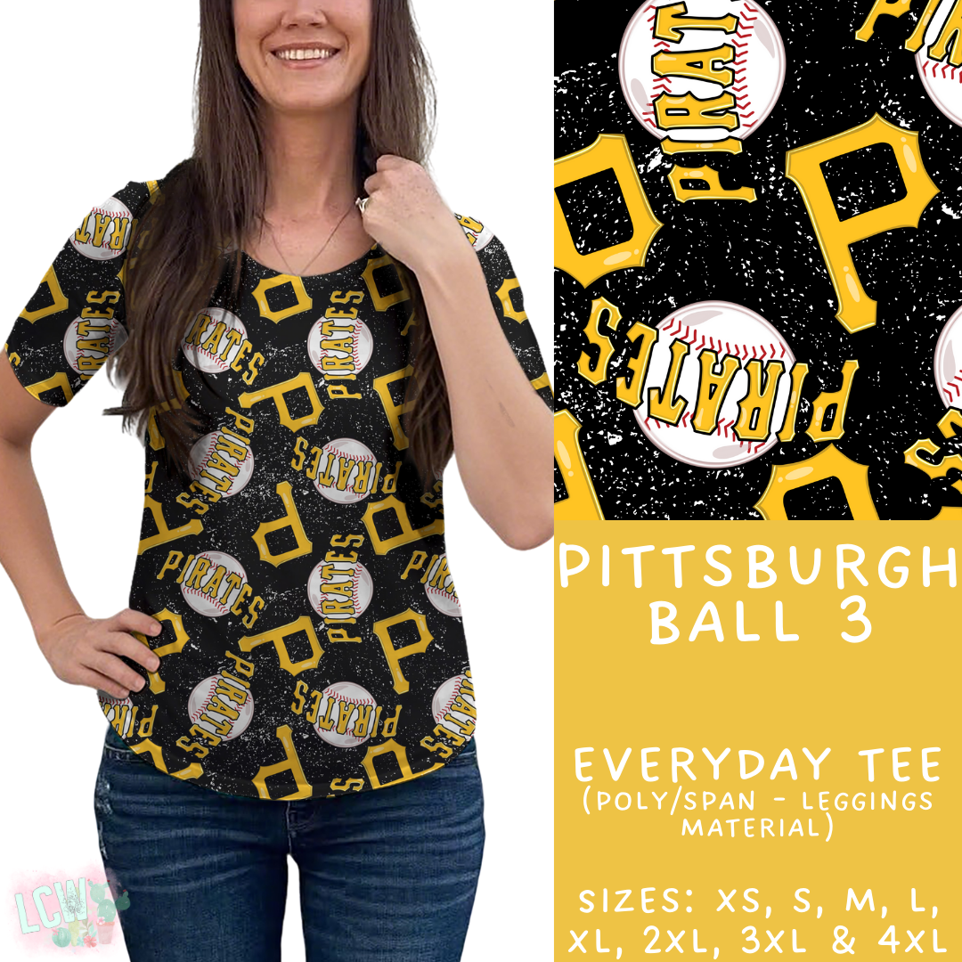 Batch #343 - Home Run Collection - Closes 5/22 - ETA mid July - Pittsburgh Ball 3 Everyday Tee
