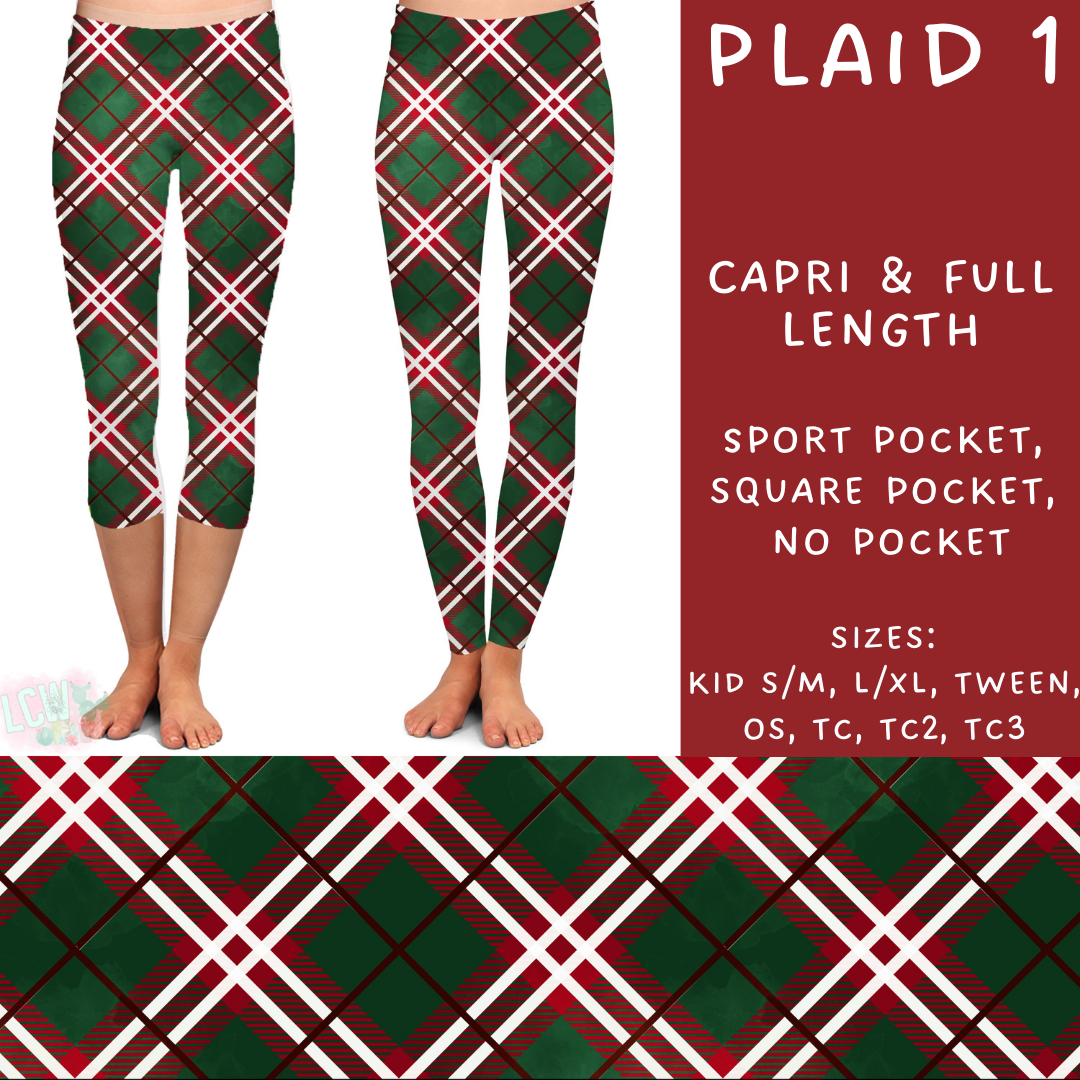 Batch #231 - Tis The Season - Closes 10/31 - ETA early/mid Dec - Plaid 1 Full and Capri Length Leggings