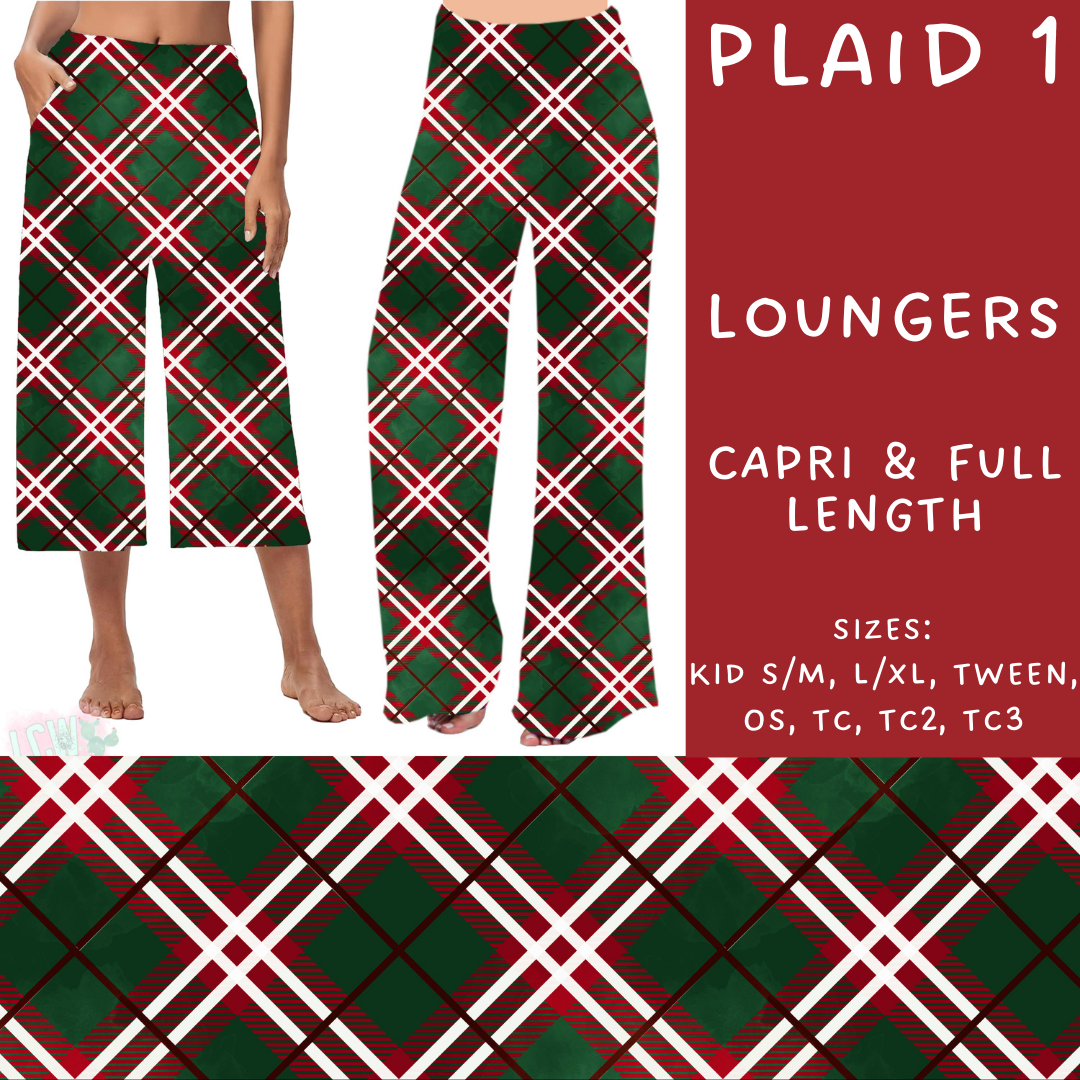 Batch #231 - Tis The Season - Closes 10/31 - ETA early/mid Dec - Plaid 1 Capri and Full Length Loungers