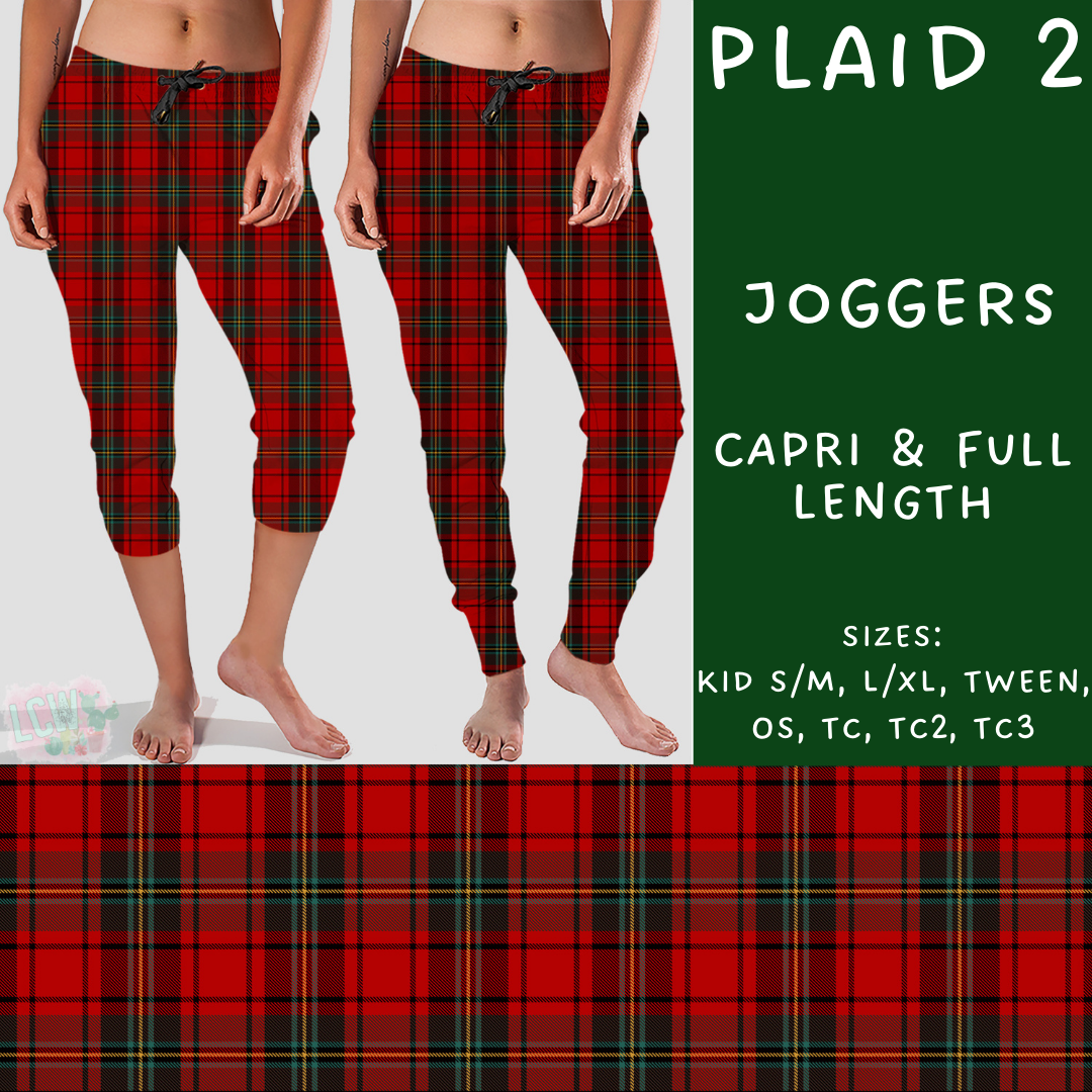 Batch #231 - Tis The Season - Closes 10/31 - ETA early/mid Dec - Plaid 2 Full and Capri Length Joggers