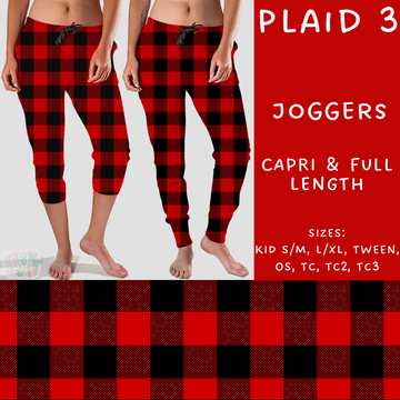 Batch #231 - Tis The Season - Closes 10/31 - ETA early/mid Dec - Plaid 3 Full and Capri Length Joggers