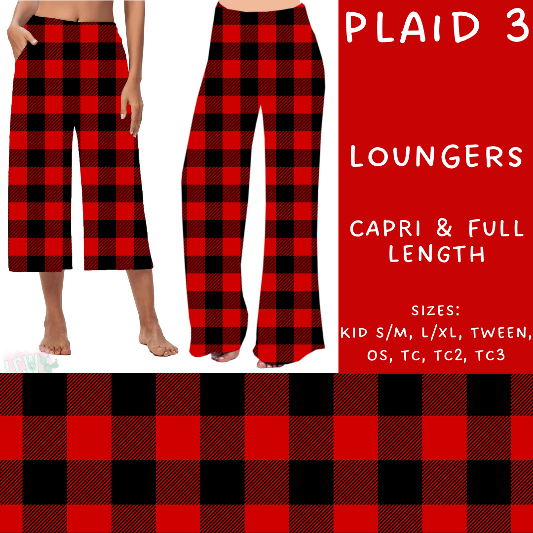 Batch #231 - Tis The Season - Closes 10/31 - ETA early/mid Dec - Plaid 3 Capri and Full Length Loungers