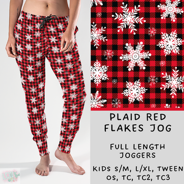 Batch #218 - Christmas Cozy Presale - Closes 10/18 - ETA late Nov - Plaid Red Flakes Joggers