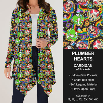 B197 Preorder - Plumber Hearts Cardigan w/ Pockets (Closes 12/01. ETA: late Jan.)