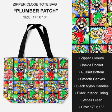 B195 - Preorder Plumber Patch Tote Bag (Closes 11/19. ETA: late Jan.)