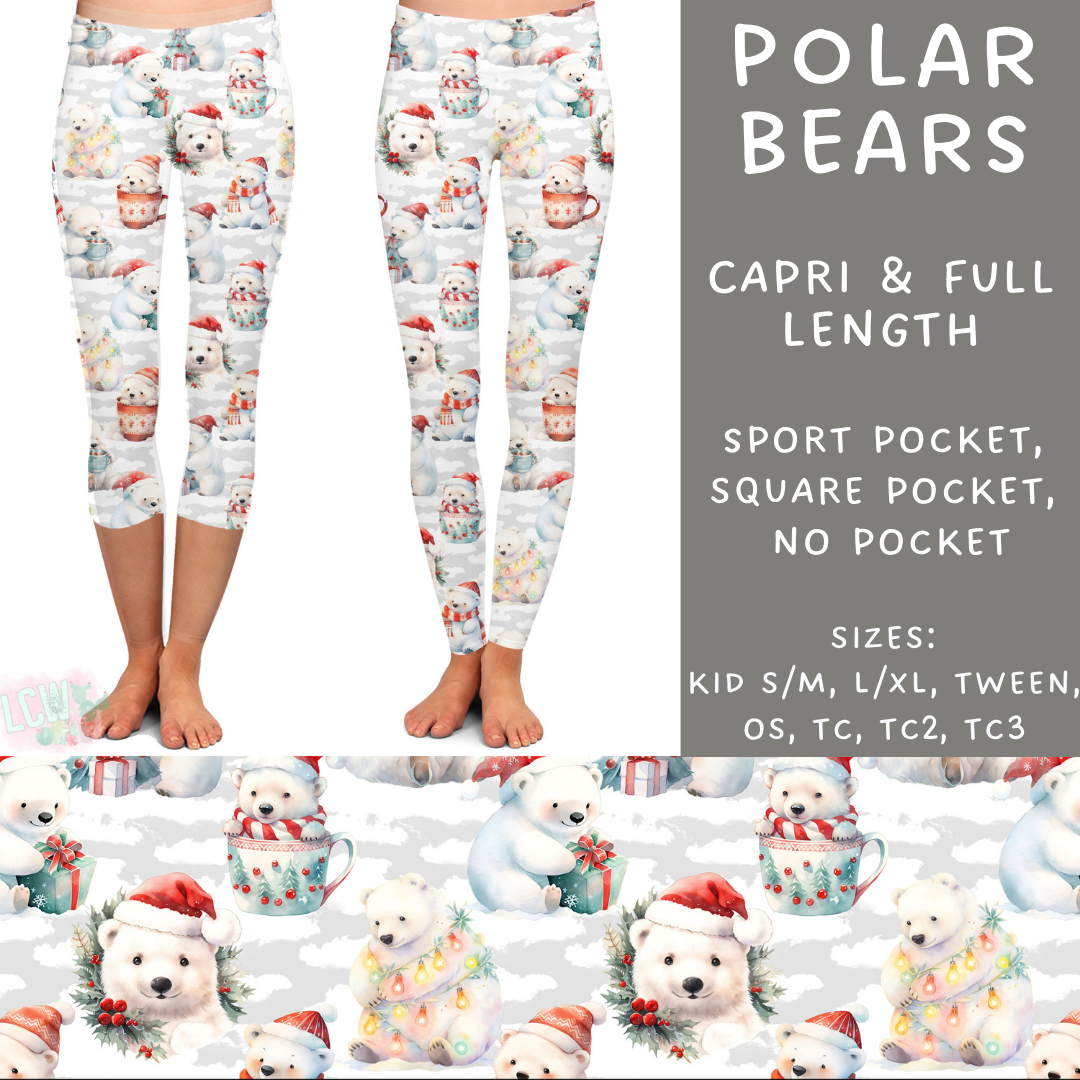 Batch #231 - Tis The Season - Closes 10/31 - ETA early/mid Dec - Polar Bears Full and Capri Length Leggings