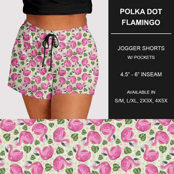 RTS - Polka Dot Flamingo Jogger Shorts