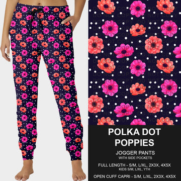 B229- Preorder Polka Dot Poppies Joggers (Closes 5/18. ETA: late July)
