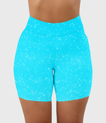 RTS - Bright Blue Sparkle Biker Shorts