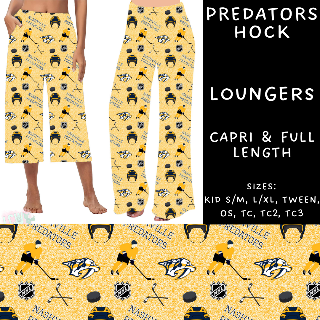 Batch #243 - Hockey - Closes 11/25 - ETA mid Jan - Predators Hock Capri and Full Length Loungers