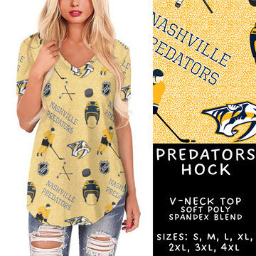 Batch #243 - Hockey - Closes 11/25 - ETA mid Jan - Predators Hock V-Neck Tee