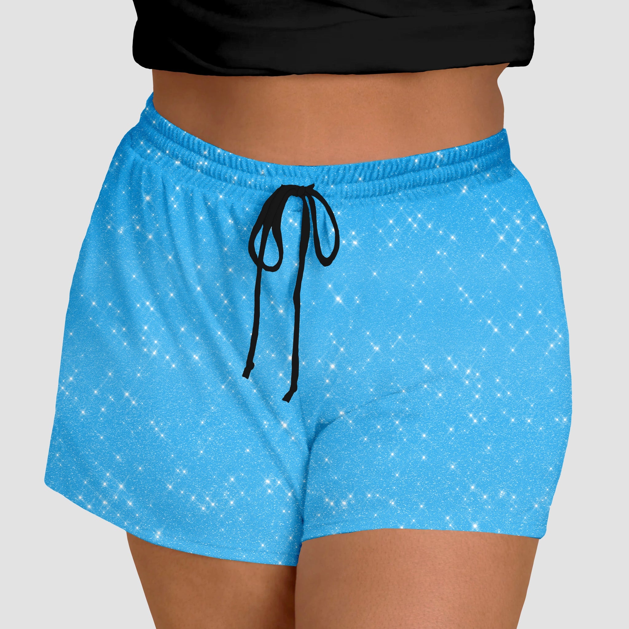 RTS - Pretty Blue Sparkle Jogger Shorts