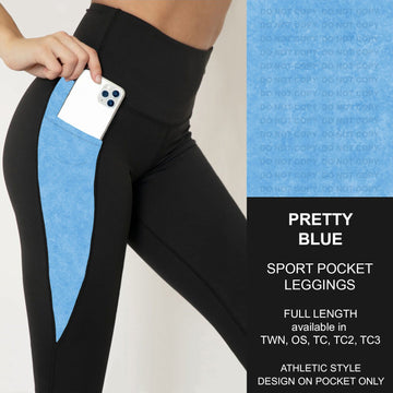 B216 - Preorder Pretty Blue Sport Pocket Leggings (Closes 3/09. ETA: late May)