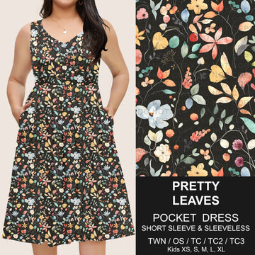 B302 - Preorder Pretty Leaves Pocket Dress (Closes 7/24. ETA: early Oct)
