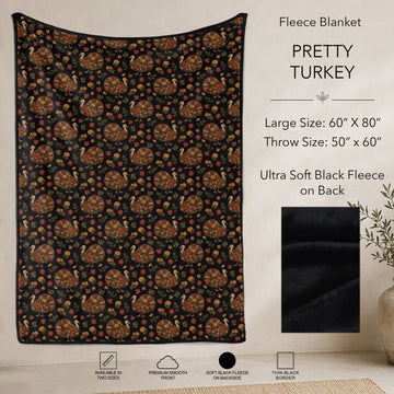 B304 - Pre-Order Pretty Turkey Fleece Blanket (Closes 7/31. ETA: early Oct)