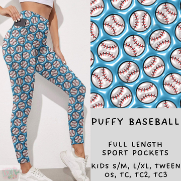 Ready To Ship - Puffy Baseball Leggings