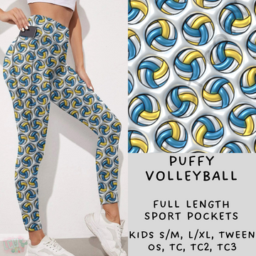 Ready To Ship - Puffy Volleyball Leggings