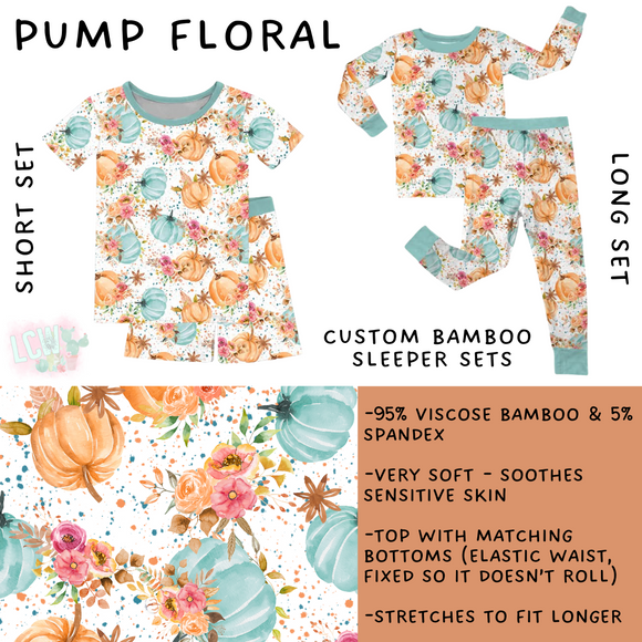 Ready to Ship - Pump Floral Bamboo Long Sleeper Set - 2T, 3T & 4T