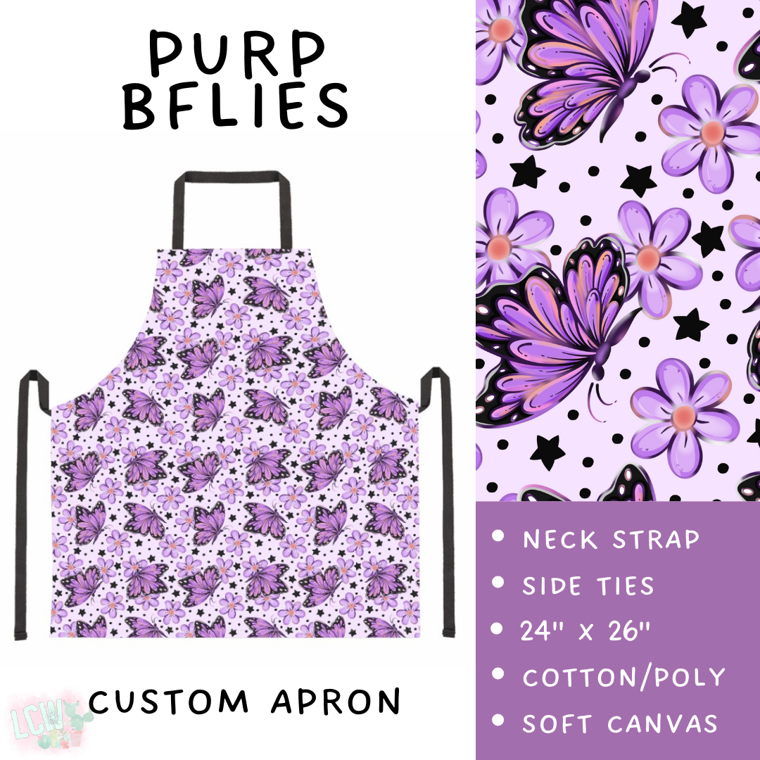 Batch #476 - Bake Off - Closes 1/16 - ETA early/mid March - Purp BFlies Apron