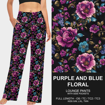 B200 - Preorder Purple and Blue Floral Lounge Pants (Closes 12/15. ETA late Feb.)