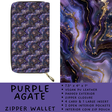 Batch #460 - Zip It Collection - Closes 12/5 - ETA late Jan - Purple Agate  Zipper Wallet