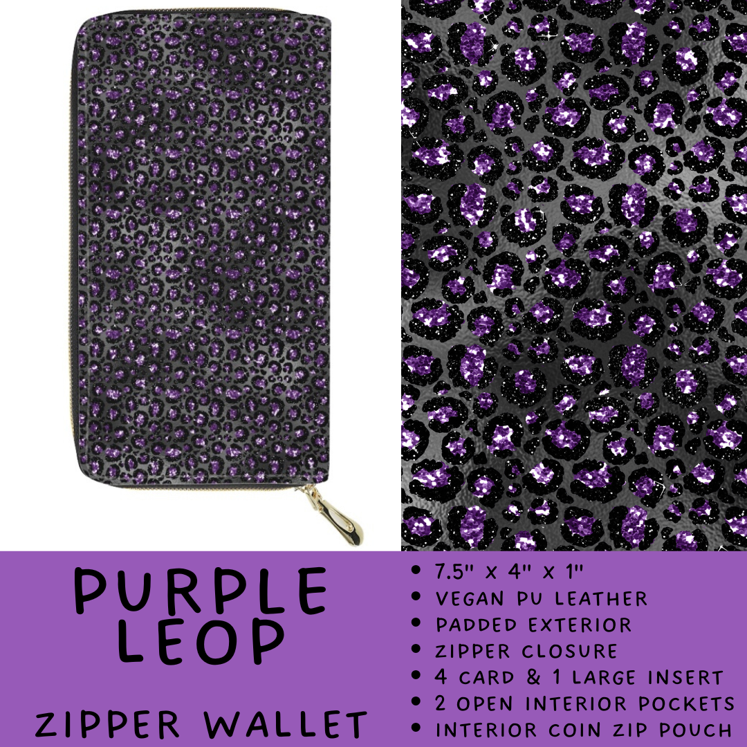 Batch #460 - Zip It Collection - Closes 12/5 - ETA late Jan - Purple Leop Zipper Wallet